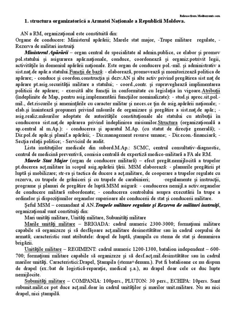 Rasp Med Militara (Mod) | PDF