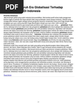Contoh Makalah Perekonomian Indonesia Dalam Era Globalisasi - Temukan
