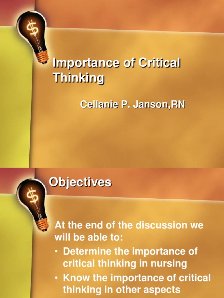 importance of critical thinking in medical field
