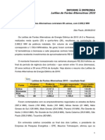 Leilões de Fontes Alternativas 2010: Informe À Imprensa