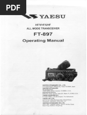 Yaesu FT-897 - Operating - Manual PDF | PDF