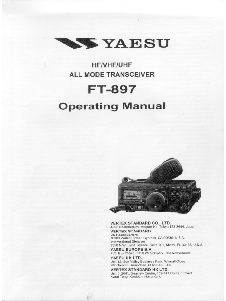 【取扱説明書のみ】YAESU FT-227 OPERATING MANUAL Yaesu FT-227R Technical Supplement Service Manual | PDF
