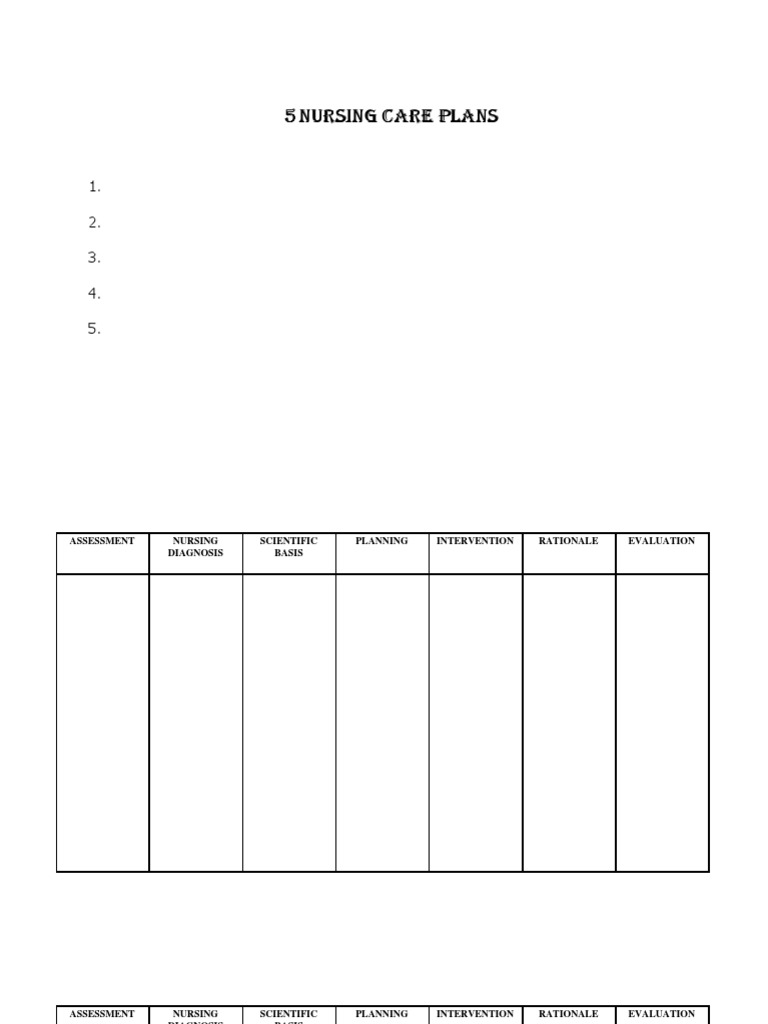 Free Printable Blank Nursing Care Plan Free Printable 1650x1650