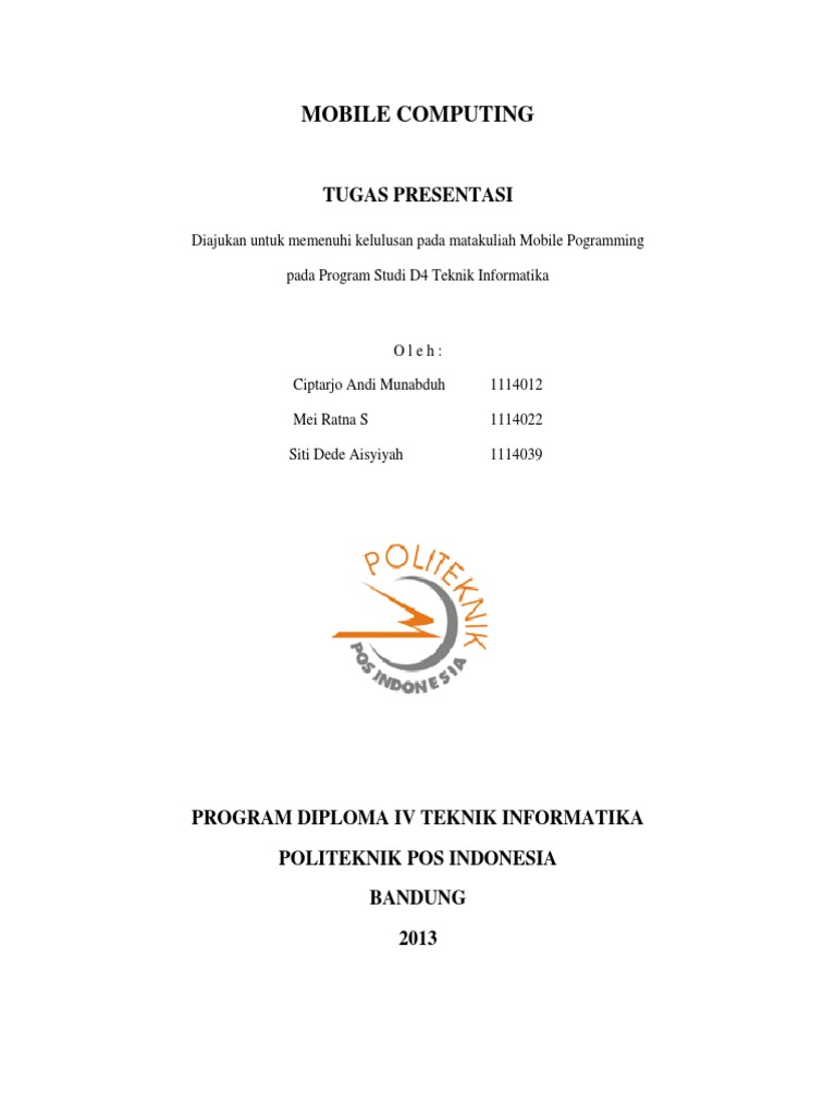 Karakteristik dan Contoh Mobile Computing | PDF