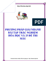 Phương pháp giải nhanh bài tập trắc nghiệm hoá học