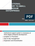 Institutional Support To Small and Medium Enterprises: Presented By: Maryam Zafar Ansari Mba - Iiird Sem