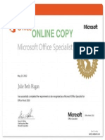 Julie Hagan Microsoft Office Specialist Excel