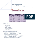 Ficha de Trabalho - Verb To Be PDF