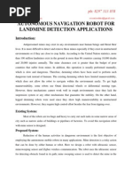 Autonomous Navigation Robot for Landmine Detection Applications