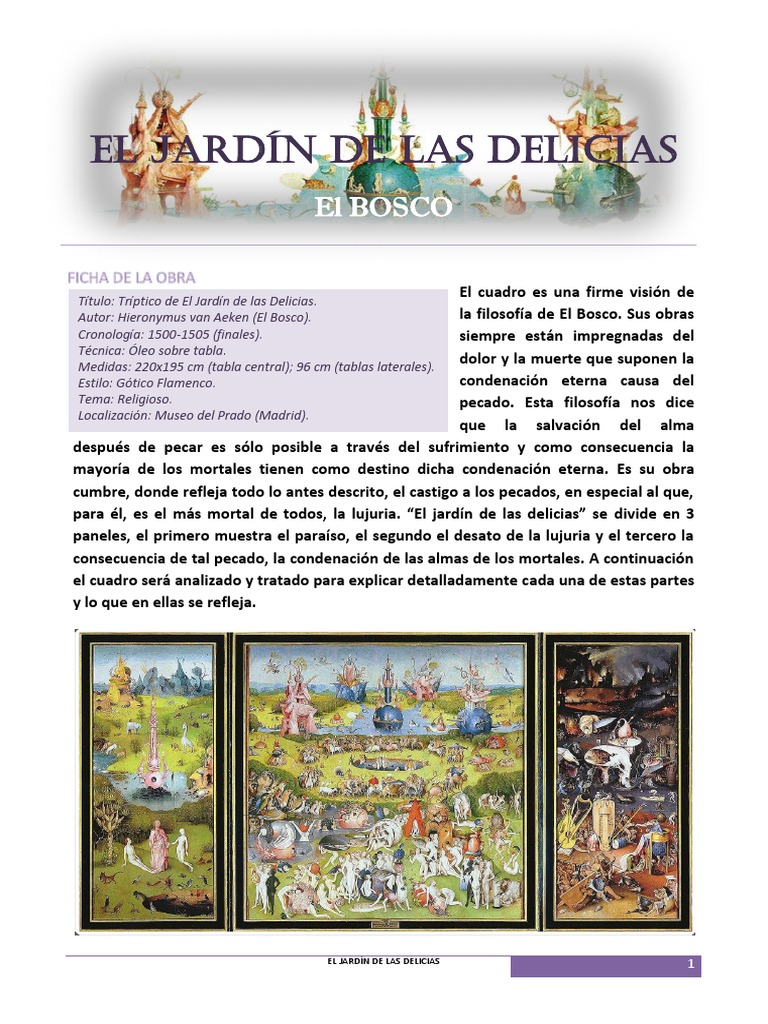 Jardin de Las Delicias Analisis | PDF | Pinturas | Adán y Eva, image size:768x1024
