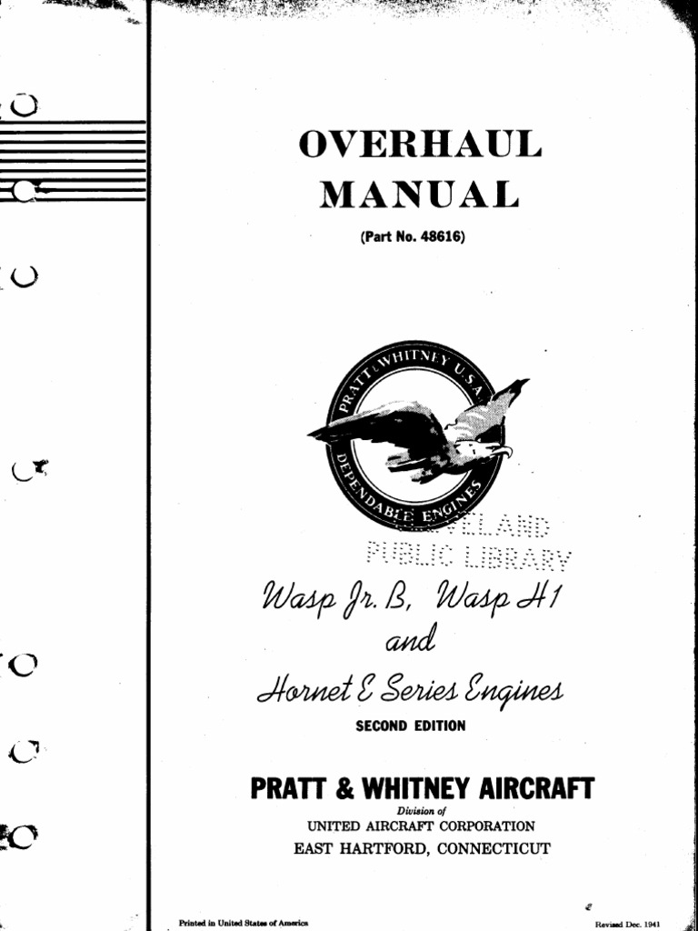 Pratt & Whitney Wasp Manual PDF | PDF | Carburetor | Piston