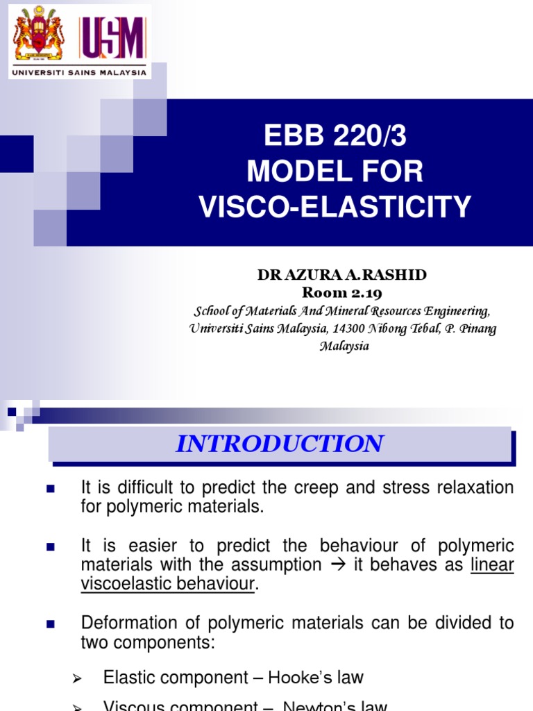 Viscoelasticity Models for Polymers | PDF | Viscoelasticity | Solid ...