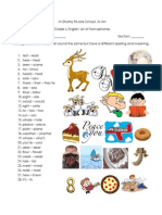 Homophones List PDF Al Dhafra PDF