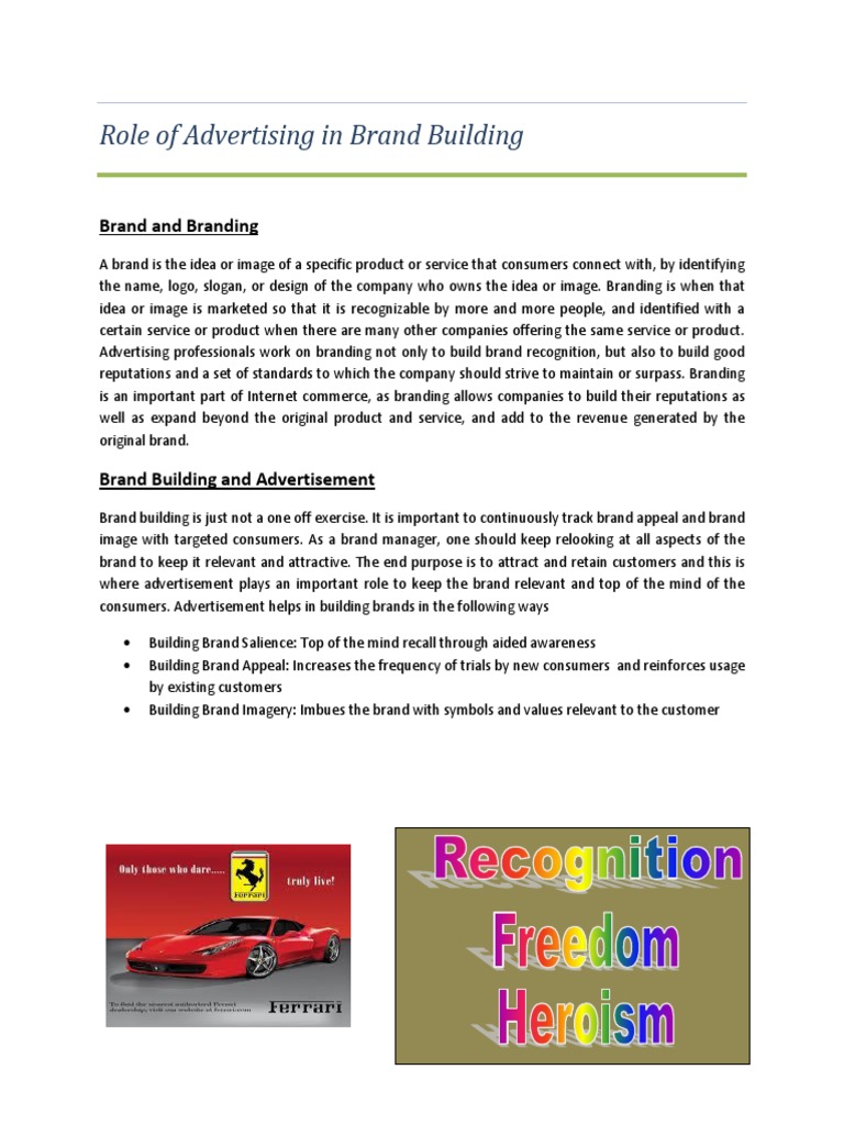 Advertising's Role in Brand Building | PDF | Brand | Advertising