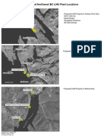 Map of proposed LNG facility locations in Northern BC