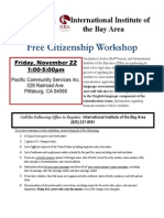 Free Citizenship Workshop November 22, 2013