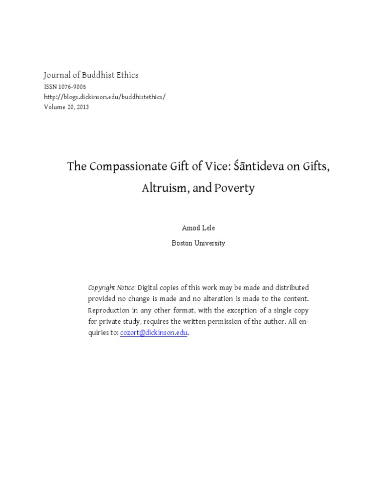 Lele 2013 Gift Of Vice | Pdf | Bodhisattva | Karma