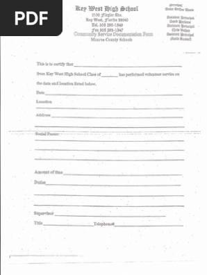 community service form
