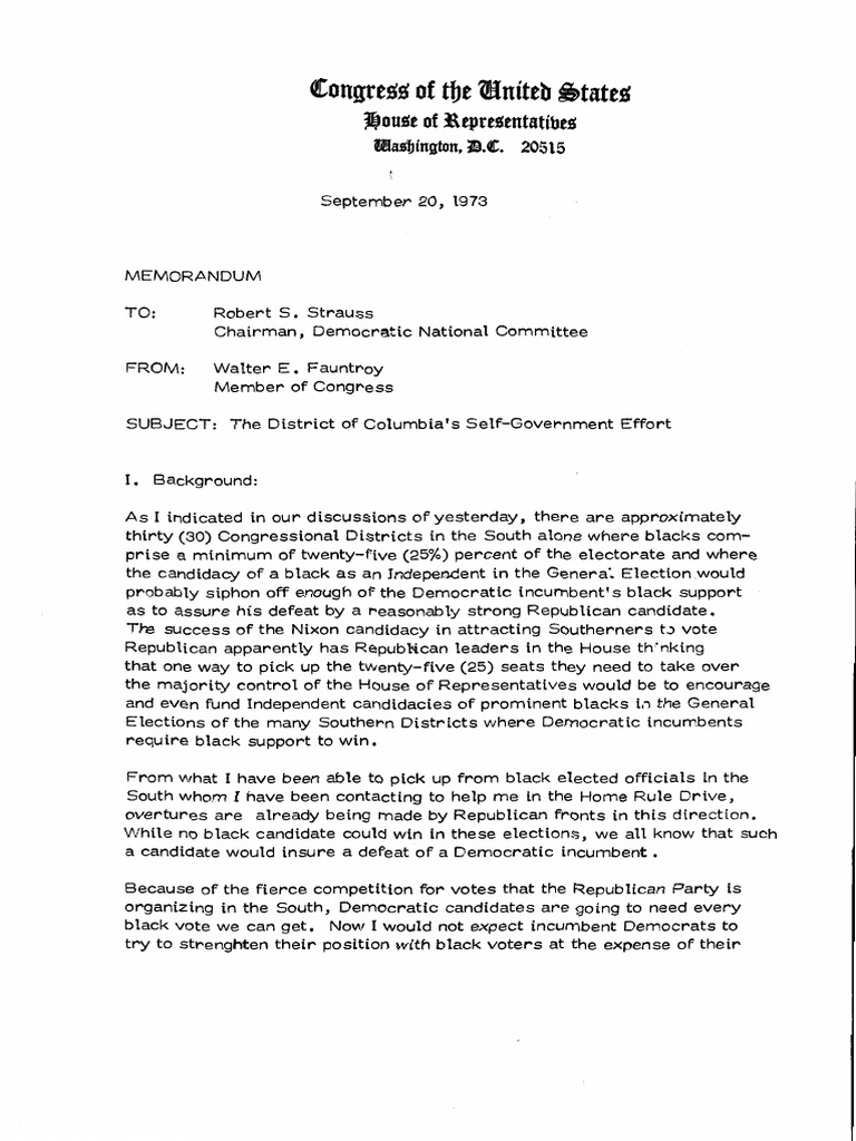 of tbt Wnittb: Memorandum | United States House Of Representatives ...