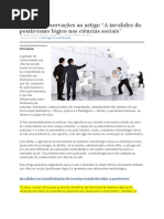 A invalidez do positivismo lógico nas ciências sociais