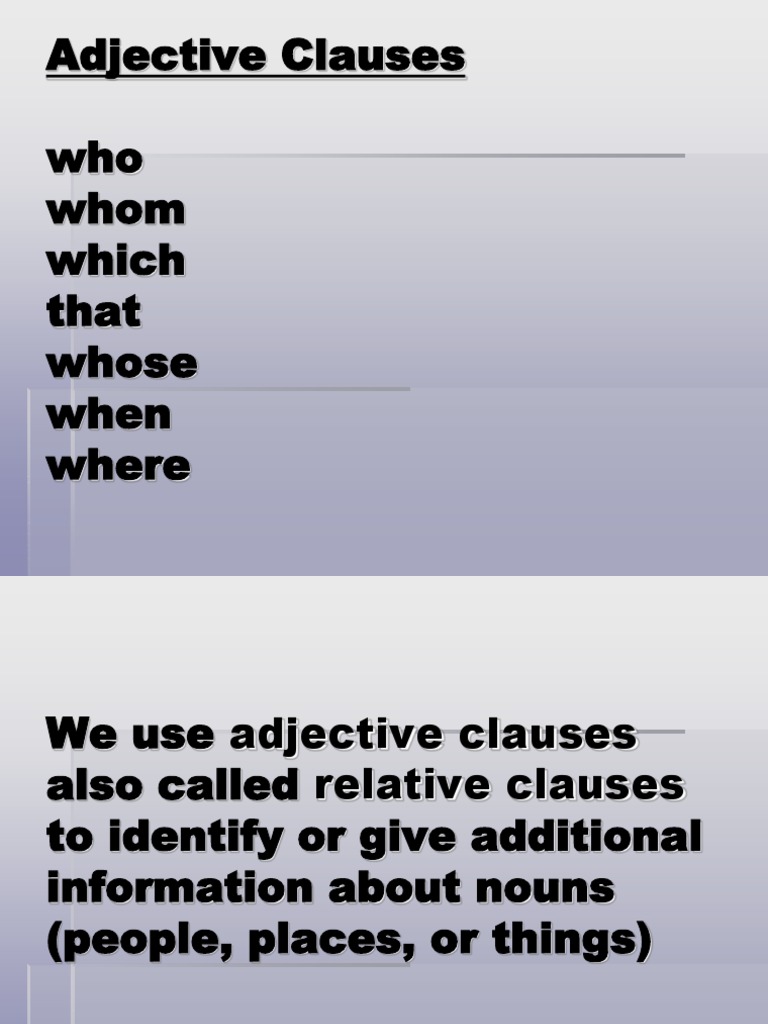 Understanding Adjective Clauses | PDF | Language Arts & Discipline