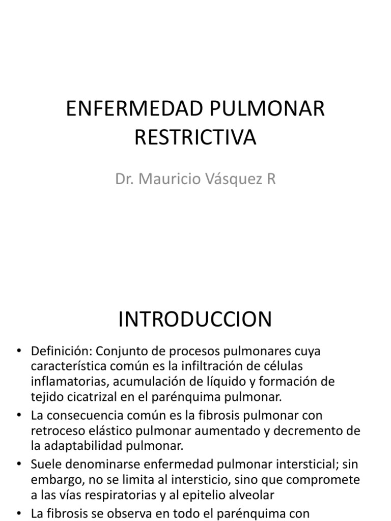 Enfermedad Pulmonar Restrictiva | PDF | Inflamación | Pulmón