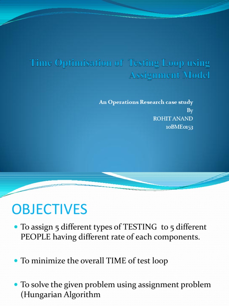 Optimizing Testing Time with Assignment Model | PDF | Mathematical ...