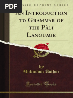 An Introduction to Grammar of the Pali Language 1000101458