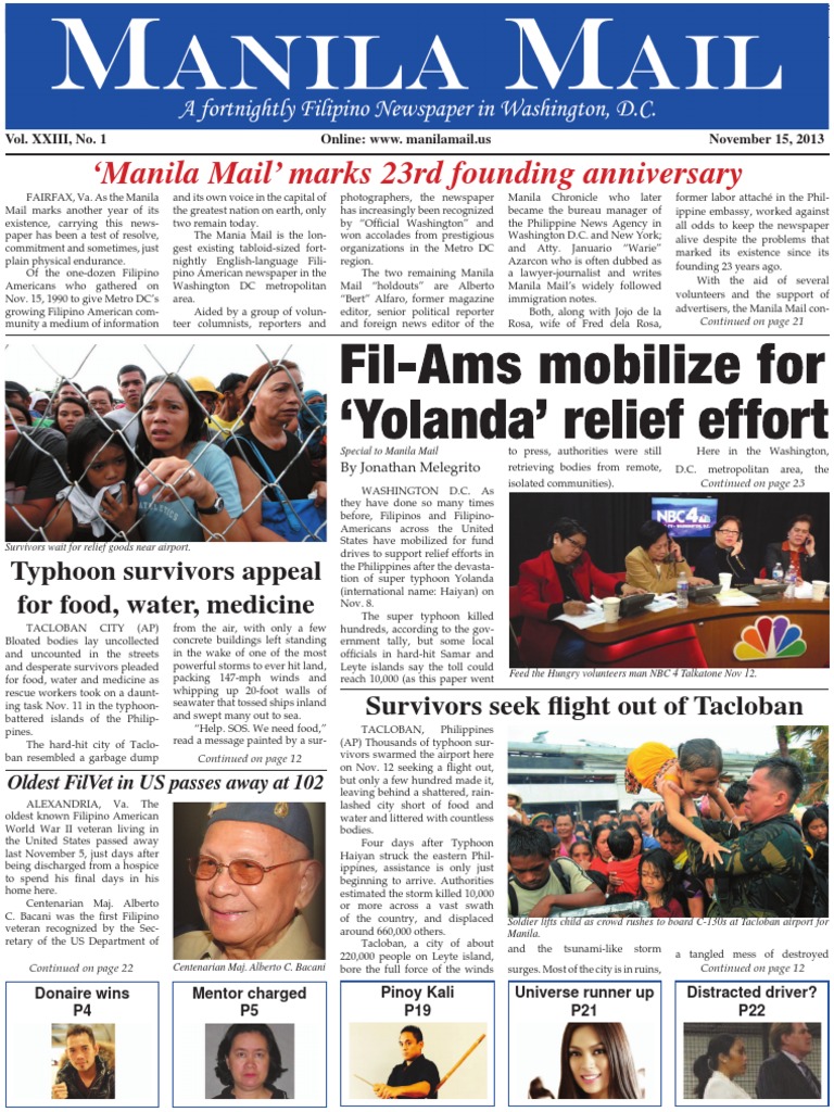 Manila Mail Nov. 15, 2013 Philippines