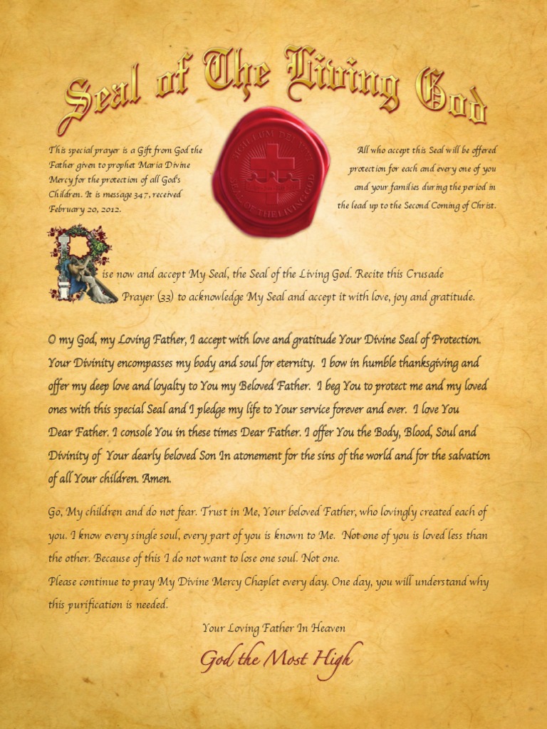 Divine Seal of Protection Prayer | PDF