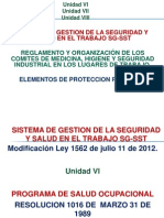 Programa de Salud Ocupacional y Elementos de Proteccion