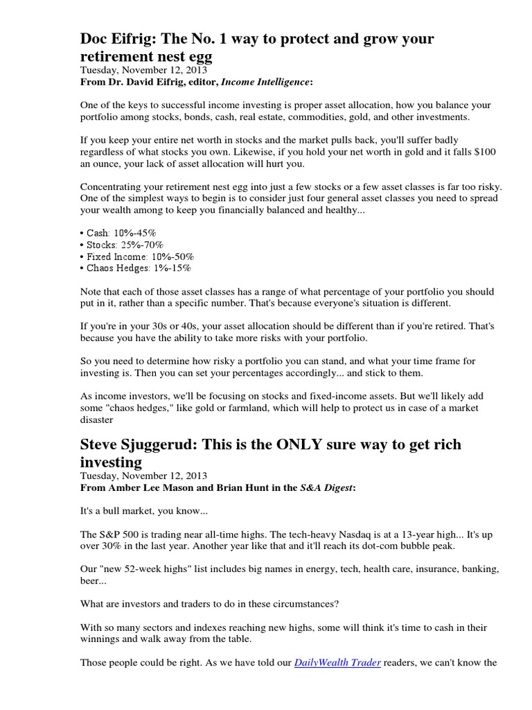 Eifrig | PDF | Individual Retirement Account | Yield (Finance)