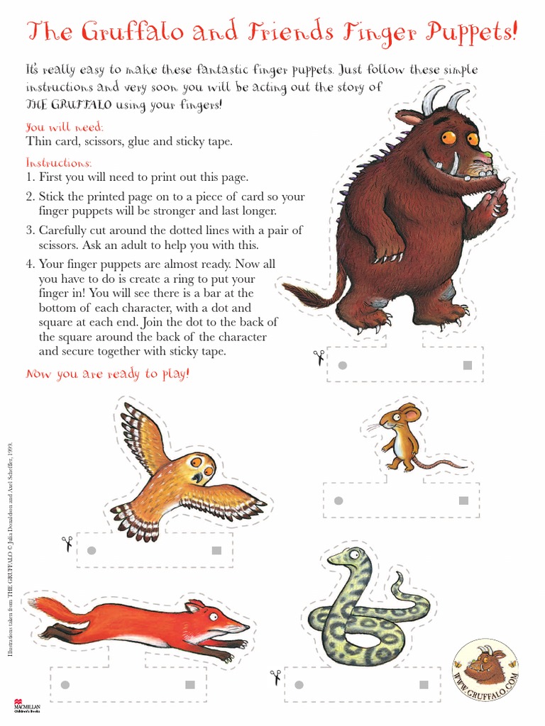 gruffalo's child finger puppets