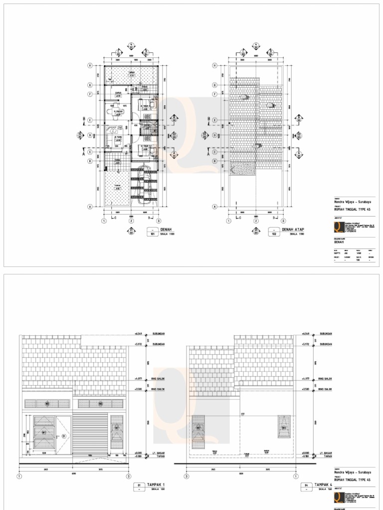 Desain rumah  type  45 