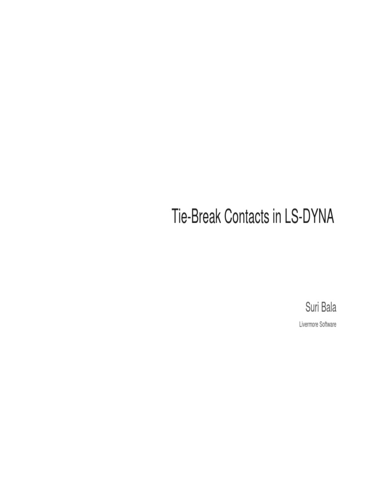 LS-DYNA Tie-Break Contact Overview | PDF | Stress (Mechanics) | Fracture