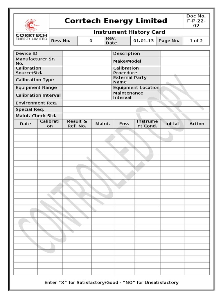 F P 22 02 Instrument History Card PDF