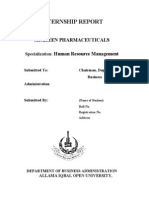 115629873 AIOU HRM Internship Report Shaheen Paharmaceuticals pakistan