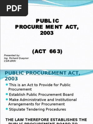 Public Procurement Act Ppa Procurement Public Sphere