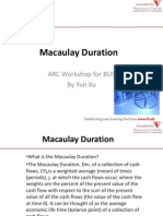 Macaulay Duration: ARC Workshop For BUS