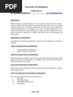 Measures of Dispersion Exercise # 4 by Shahid Mehmood: Chepter 4