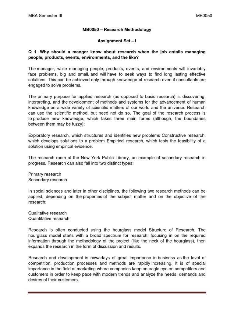 Research Methodology Important Question and Answer | PDF