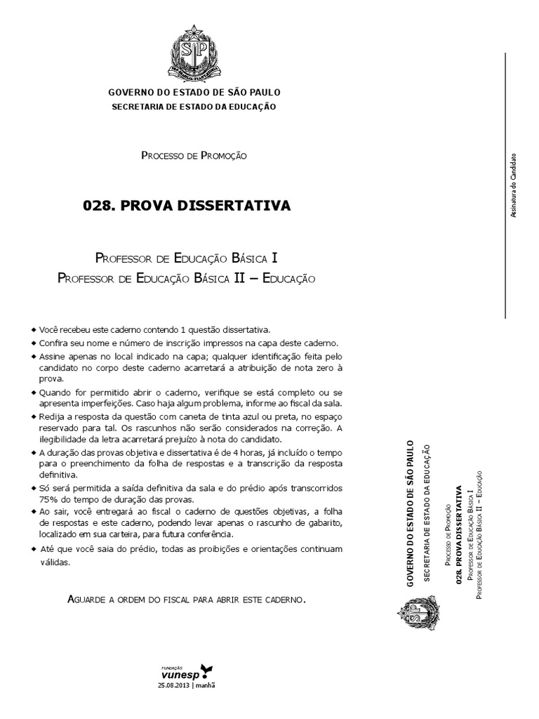 Prova Dissertativa para Professores | PDF | Escolas | Aprendizado
