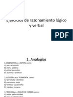 Ejercicios de razonamiento lógico y verbal