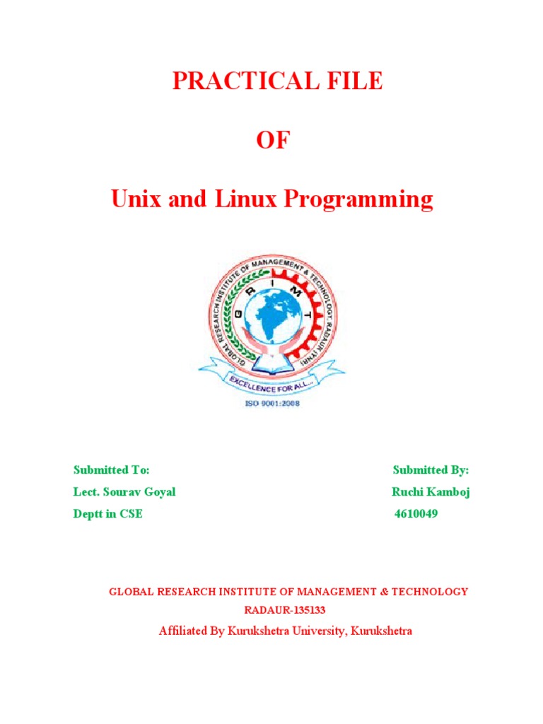 Unix and Linux Programming Practical File | PDF