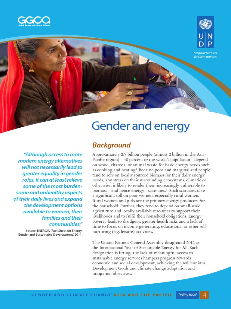 Policy Brief For Asia and The Pacific: Gender and Energy | PDF ...