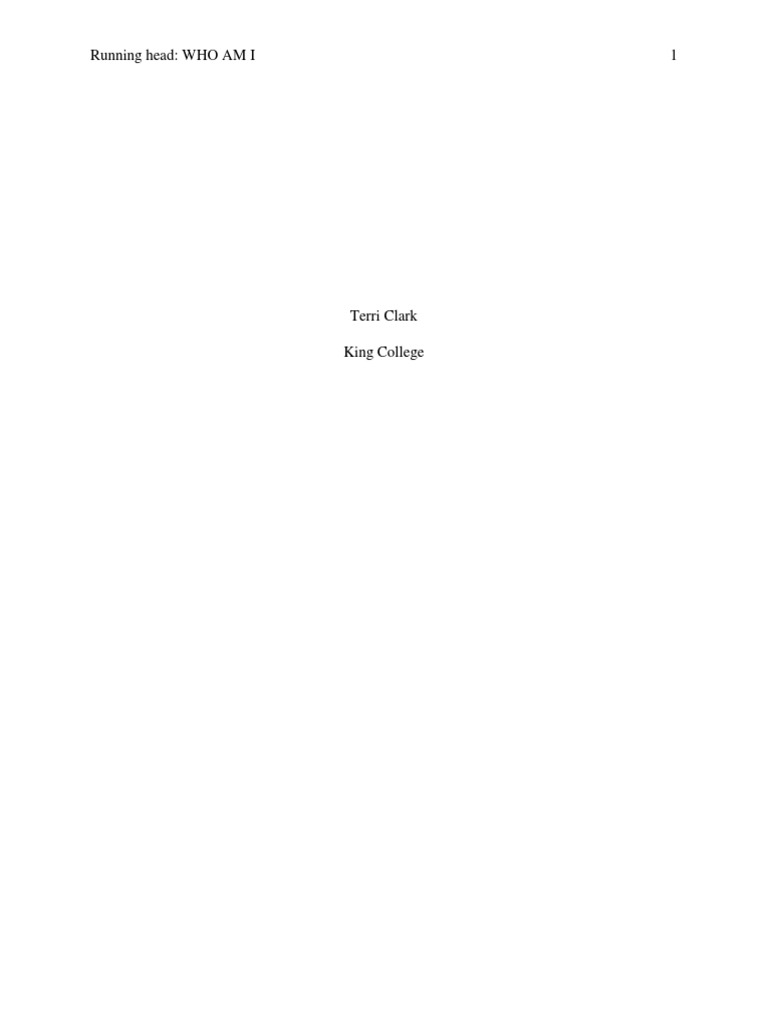 Running Head: WHO AM I 1 | PDF