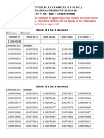 New Lecture Hall Complex (L3 BLDG.) Seating Arrangement For Ma 105 Date: 10-9-2013 Time: 2.00pm-4.00pm