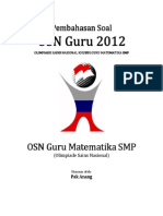 Pembahasan Soal OSN Guru Matematika SMP 2012 Tingkat Provinsi