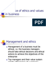Relevance of Ethics and Values in Business