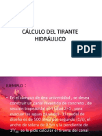 Cálculo Del Tirante Hidráulico